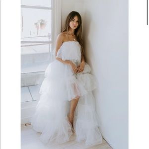NWT Ester Ivory Untamed Petals Hi Low Tulle Gown